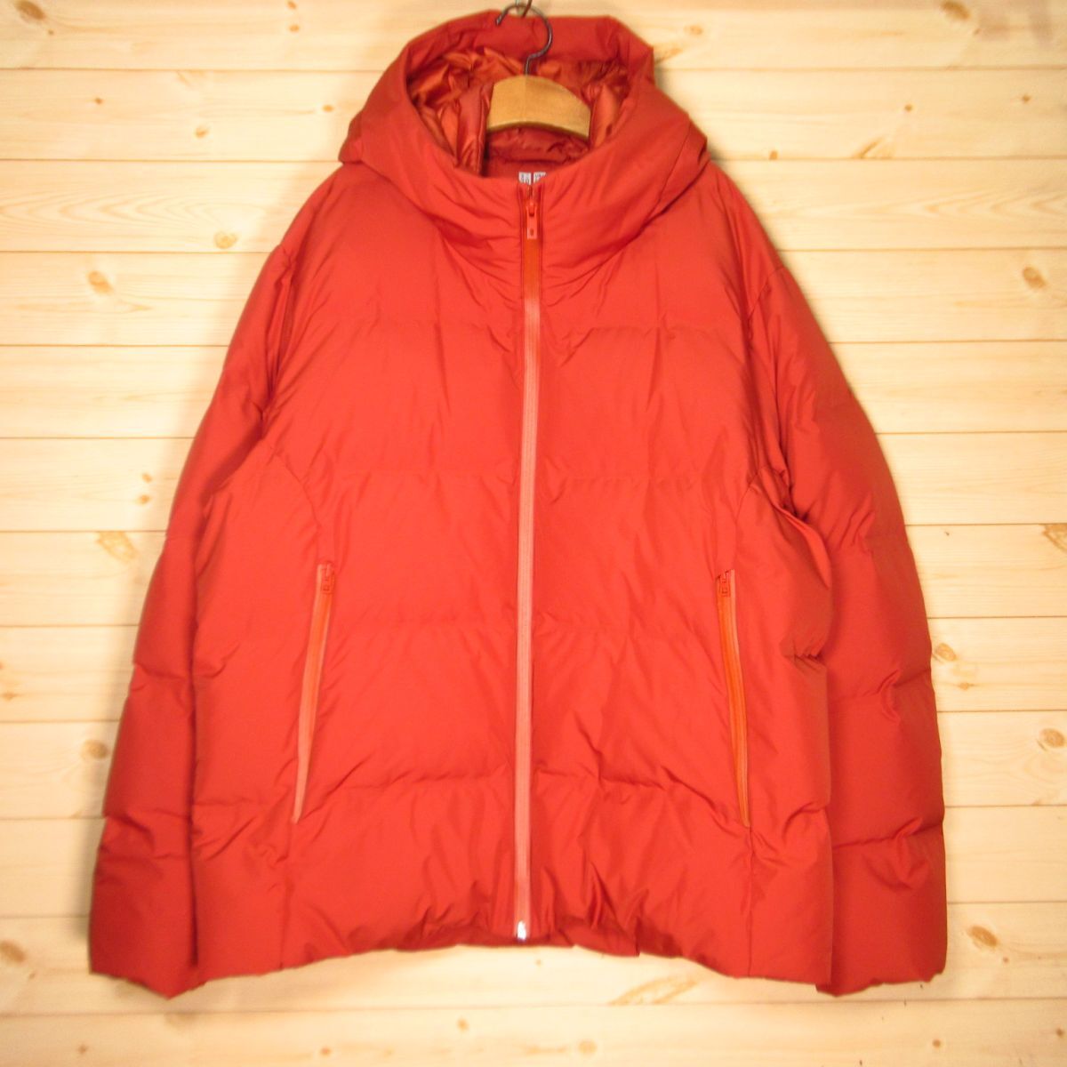 ◎極美品!UNIQLO ユニクロ シームレスダウンパーカ 3Dカット ジャケット 防寒 あたたかい 冬 メンズ オレンジ XLサイズ◆AA5151拍卖