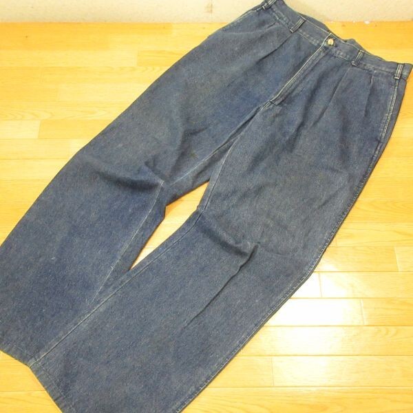 ◎希少 90s!POLO RALPH LAUREN ラルフローレン ワイド デニムパンツ トラウザーズパンツ ヴィンテージ メンズ W84サイズ◆PA4355拍卖