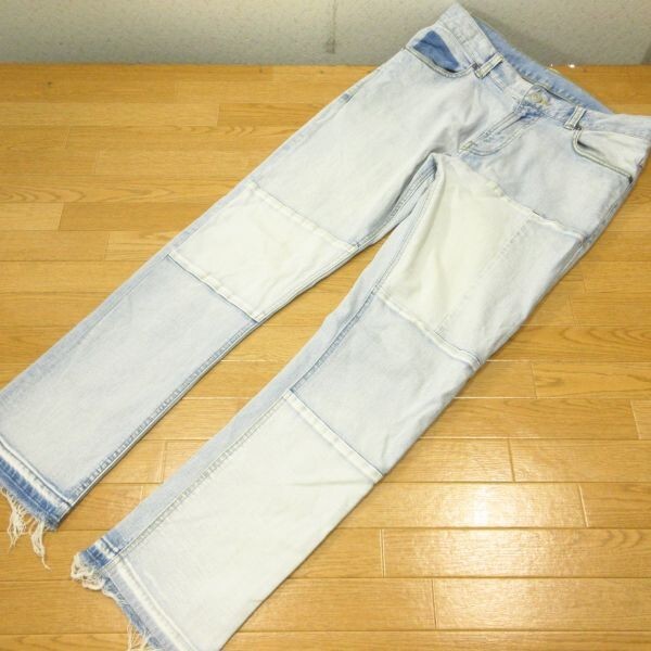◎使用少なめ!BEAMS ビームス 切り替え パッチワーク デニムパンツ ストレッチ スリム スキニー メンズ デニム Mサイズ◆PA4357拍卖