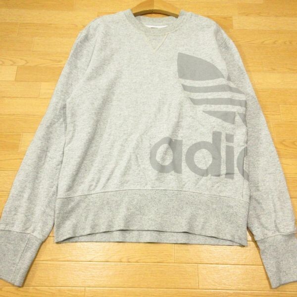 ◎良品!adidas Originals 前V スウェット メンズ グレー Sサイズ アディダス オリジナルス 三つ葉 トレフォイル 霜降り◆AA4931拍卖