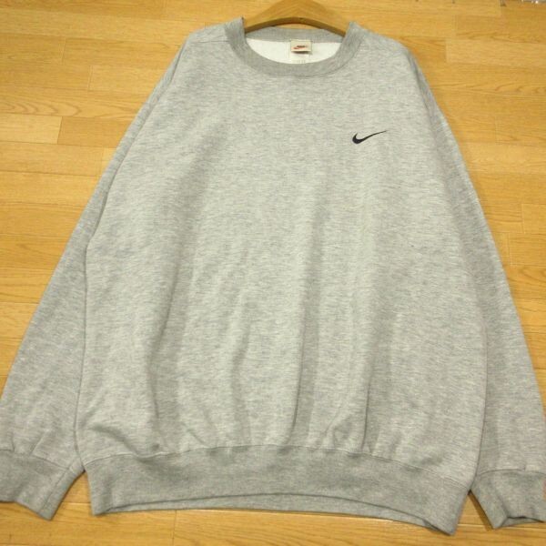 ◎希少 90s!NIKE ナイキ オールド 白タグ スウェット トレーナー ヴィンテージ 刺繍ロゴ 90年代 メンズ グレー Mサイズ◆AA5031拍卖