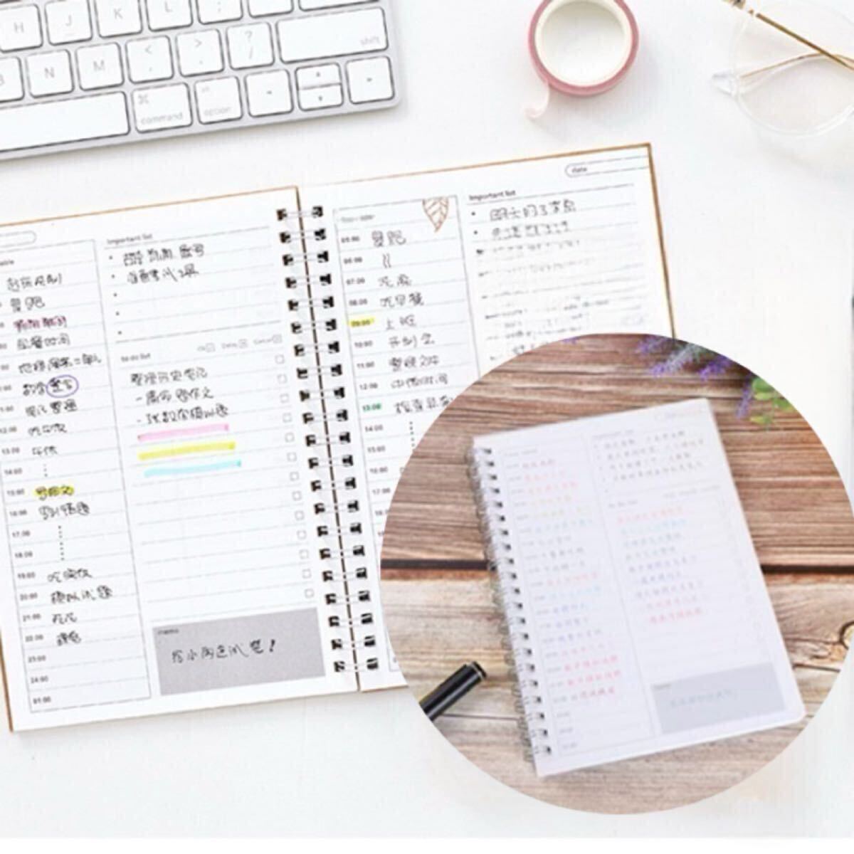 2冊セット ToDoリスト スケジュール帳 B6サイズ スケジュール管理ノート コンパクト シンプル 時間管理 クリア色拍卖