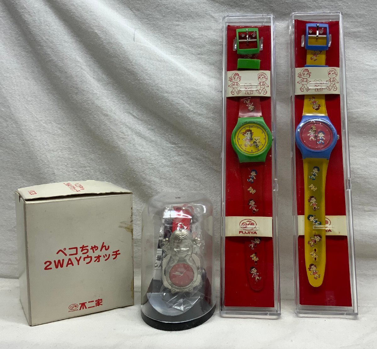 【不稼働品】不二家 ペコポコ春の行楽フェア 2001年 当選品 ペコちゃん2WAYウォッチ オリジナルペコちゃん腕時計 ペコポコペアウォッチ拍卖