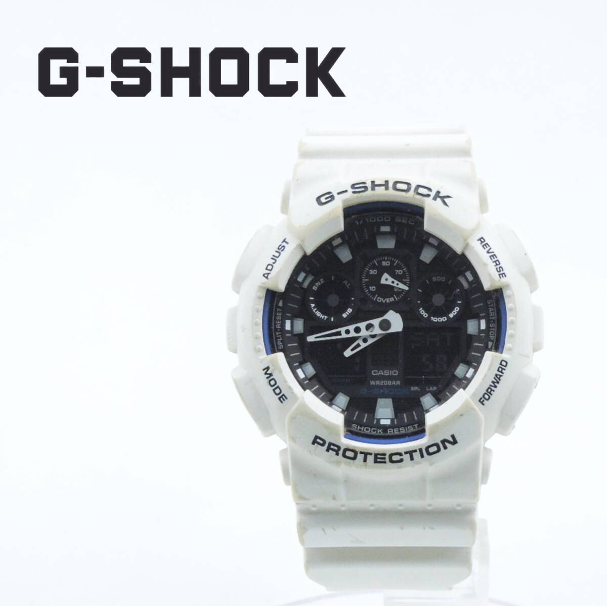 CASIO クォーツ腕時計・G-SHOCK GA-100B-7AJF/デジアナ/ラバー/WHT/WHT拍卖