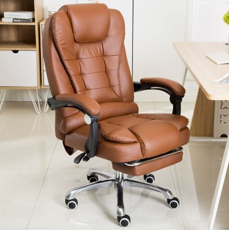 品質保証★パソコンチェア 家庭用 オフィス 簡約 マッサージ ボスチェア ビジネス 背もたれ椅子▲ブラウン拍卖