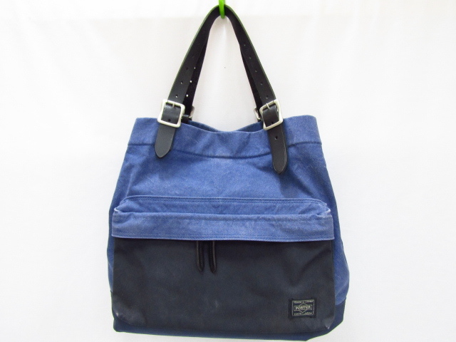 PORTER BRIGE ポーター ブリッジ トートバッグ バッグ ネイビー 中古品 ◆120367拍卖
