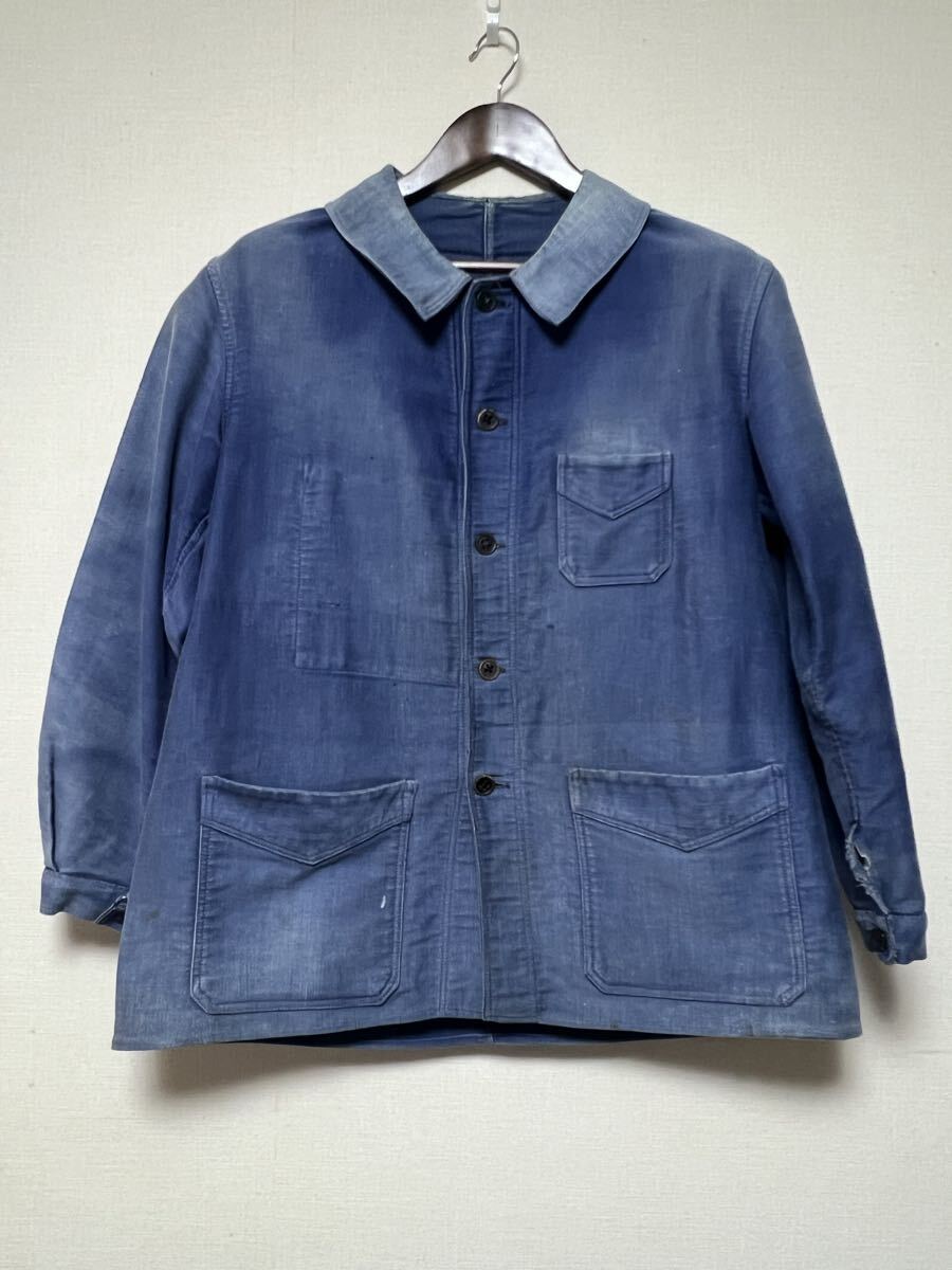 モンサンミッシェル モールスキン 30s フレンチ ビンテージ ヴィンテージ ヴィンテージ 古着 フレンチワーク拍卖