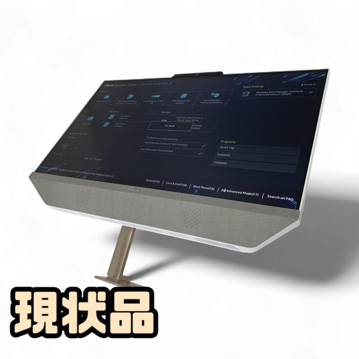 一体型パソコン ASUS M5401WU AMD Ryzen 7 5700U メモリ16GB SSD512GB OS再インストール済 現状品 CMK836368新拍卖