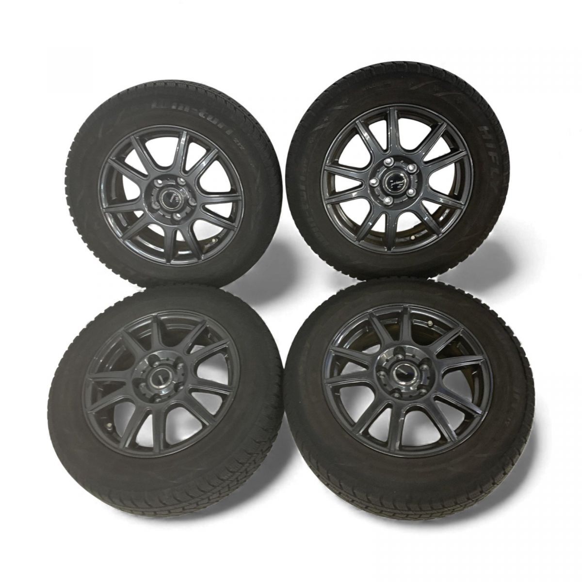 アルミホイール 4点 EMBELY 15×6J IS43 PCD114.3 5穴 / タイヤ HIFLY STUDLESS 22年製 直接お渡し歓迎 UMK890877相拍卖