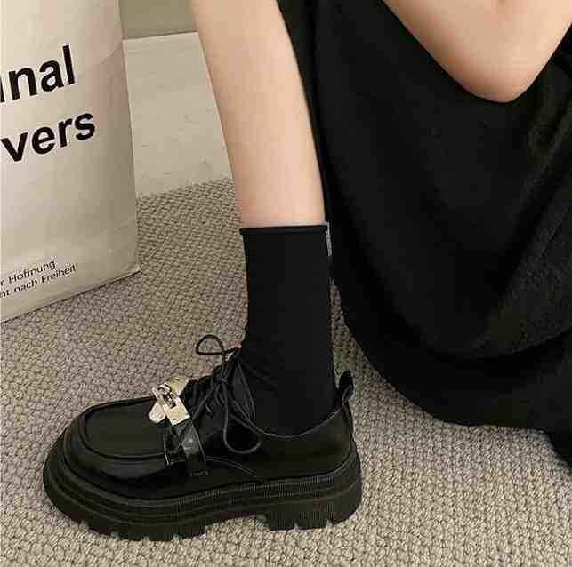 レディース ローファー パンプス オックスフォードシューズ ソフト 厚底 PUレザー 黒 シューズ 24.0cm(38) 黒拍卖