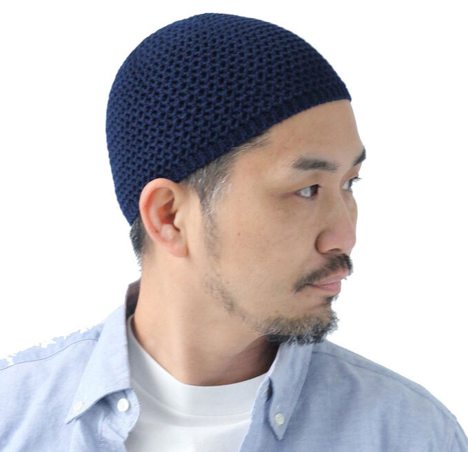 < ネイビー >Regnuu 日本製イスラム帽 イスラムワッチ 夏用 メンズ 帽子 春 春夏 夏用拍卖