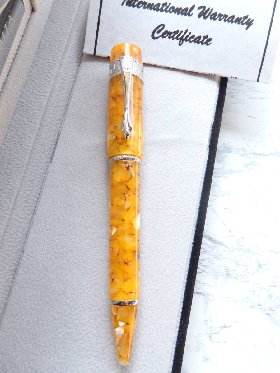 ◆【極上品】【送料440円】アンコラ イエローマーブル・ツイスト式ボールペン アンコーラ拍卖