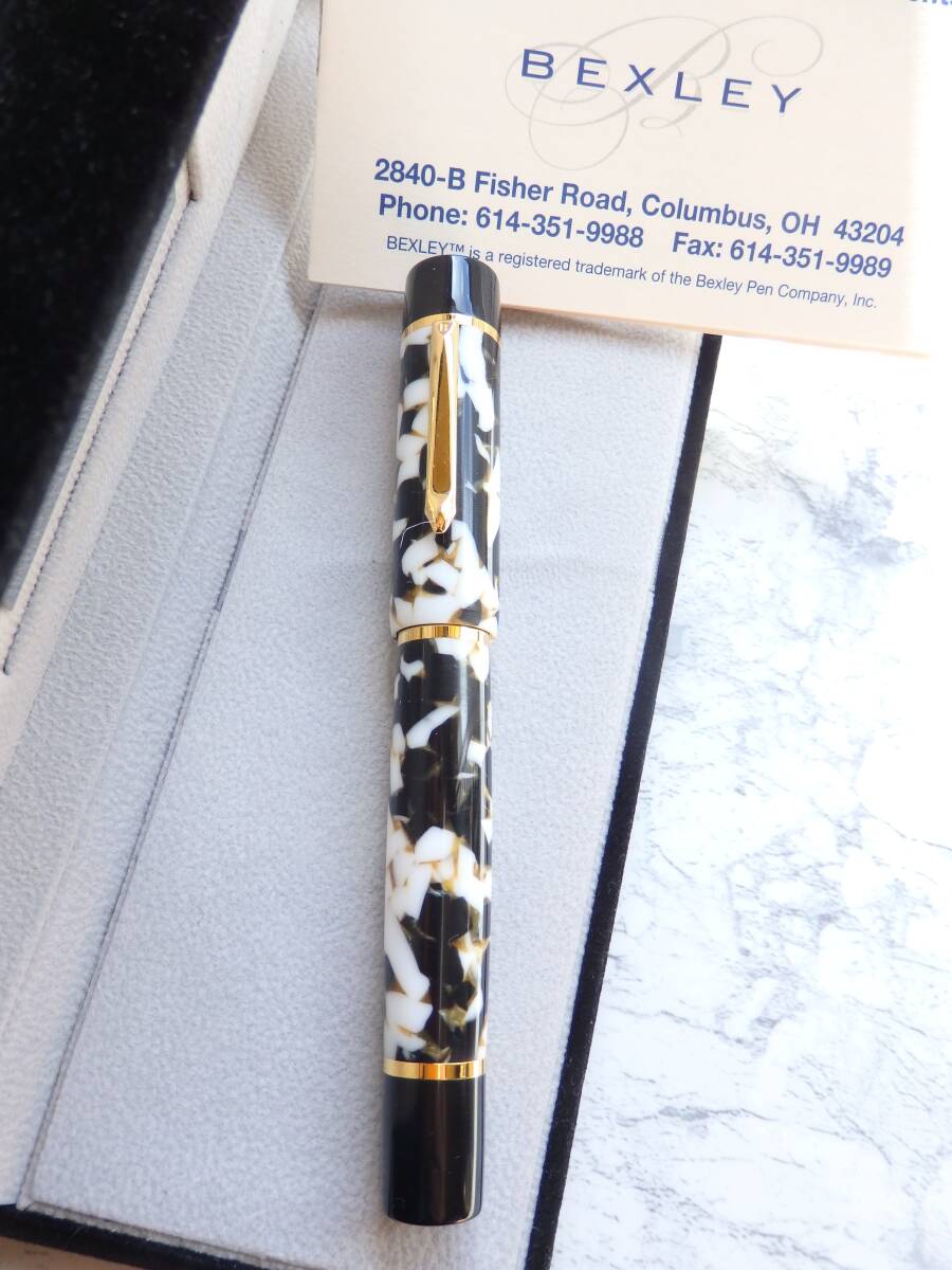◆【新品・未使用】【送料:230円】Bexley ベクスレイ USA made Fools Gold Prometheus ラージサイズ万年筆 ペン先:F コンバータ付属 拍卖