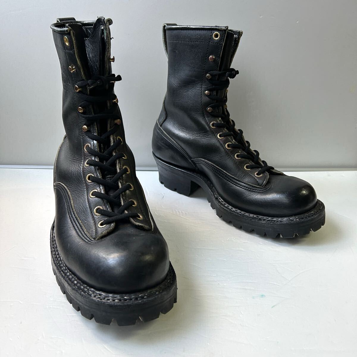 【8 1/2E】white's スモークジャンパー375 黒ドム革 ワークブーツ LTT拍卖