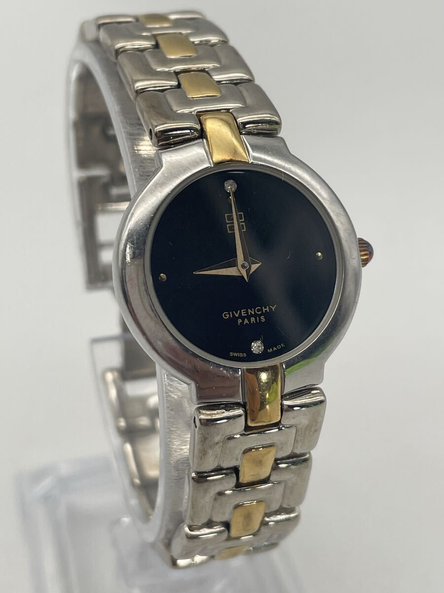 △【500円スタート】GIVENCHY PARIS レディース腕時計 文字盤ブラック ステンレス クォーツ拍卖