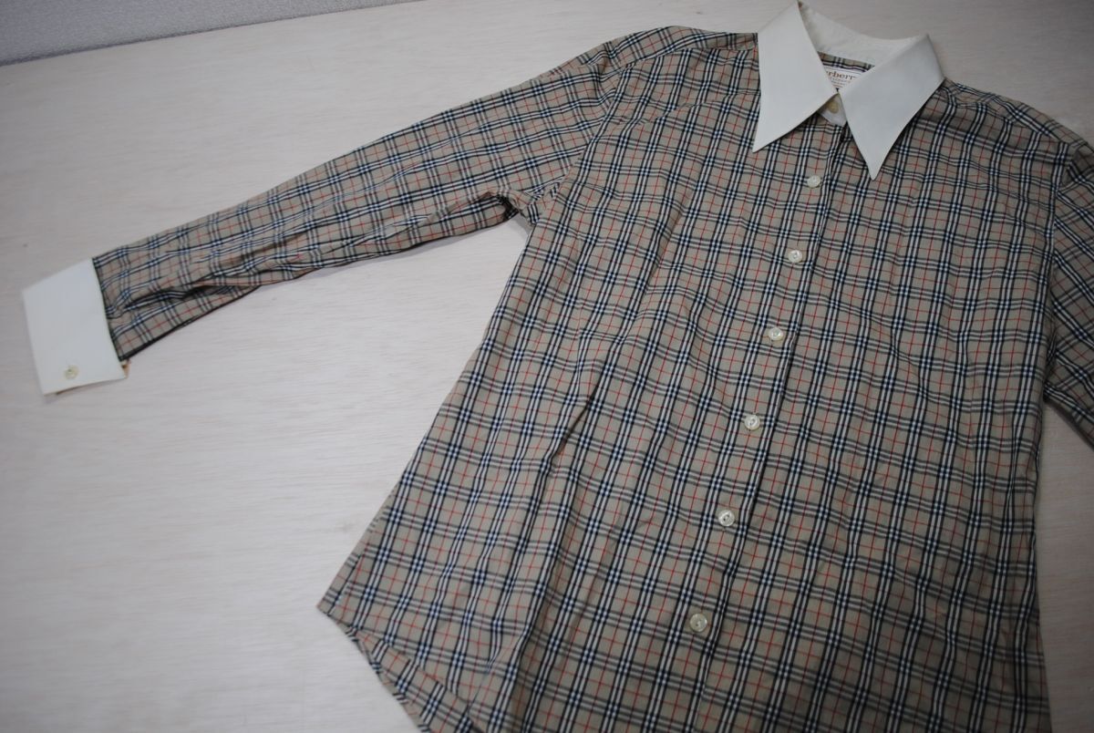 中古!! Burberry バーバリー ワイシャツ シャツ チェック ブラウス 襟 比較的綺麗かと思います 長袖 秋冬 同梱可能 返品可能 29拍卖