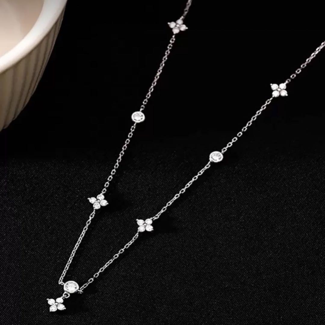 大人気☆シルバーネックレス ステーション クローバー S-31拍卖