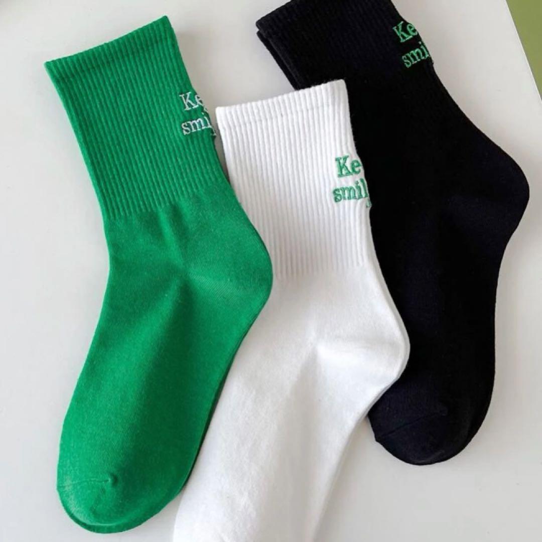 ☆新作入荷☆3足セット ワンポイント カジュアルソックス 韓国 まとめ売り S-A2拍卖