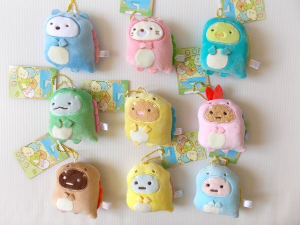 【送料無料!!】台湾限定!!★即決♪ 正規品!! すみっコぐらし きょうりゅうごっこ マスコットホルダー 人形 どれでも1体♪拍卖