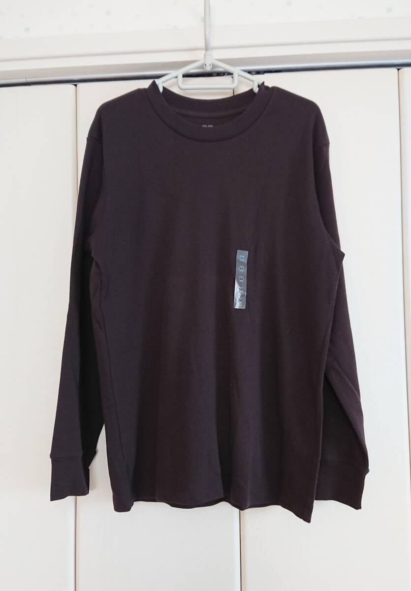 ユニクロ★ソフトタッチクルーネックT・ダークブラウンM★タグ付き拍卖