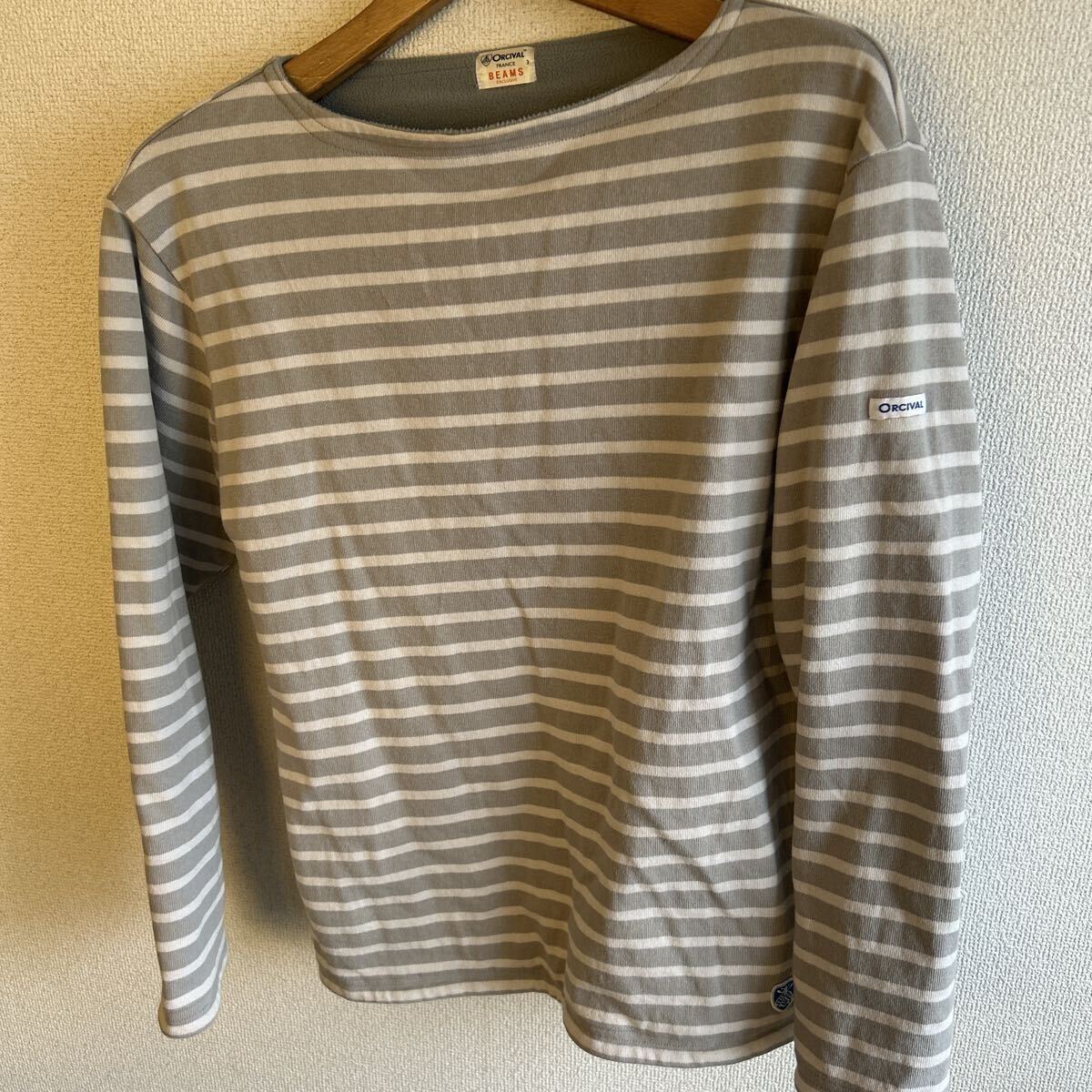 BEAMS別注 オーシバル ORCIVAL バスクシャツ ボーダー 長袖 裏地フリース拍卖