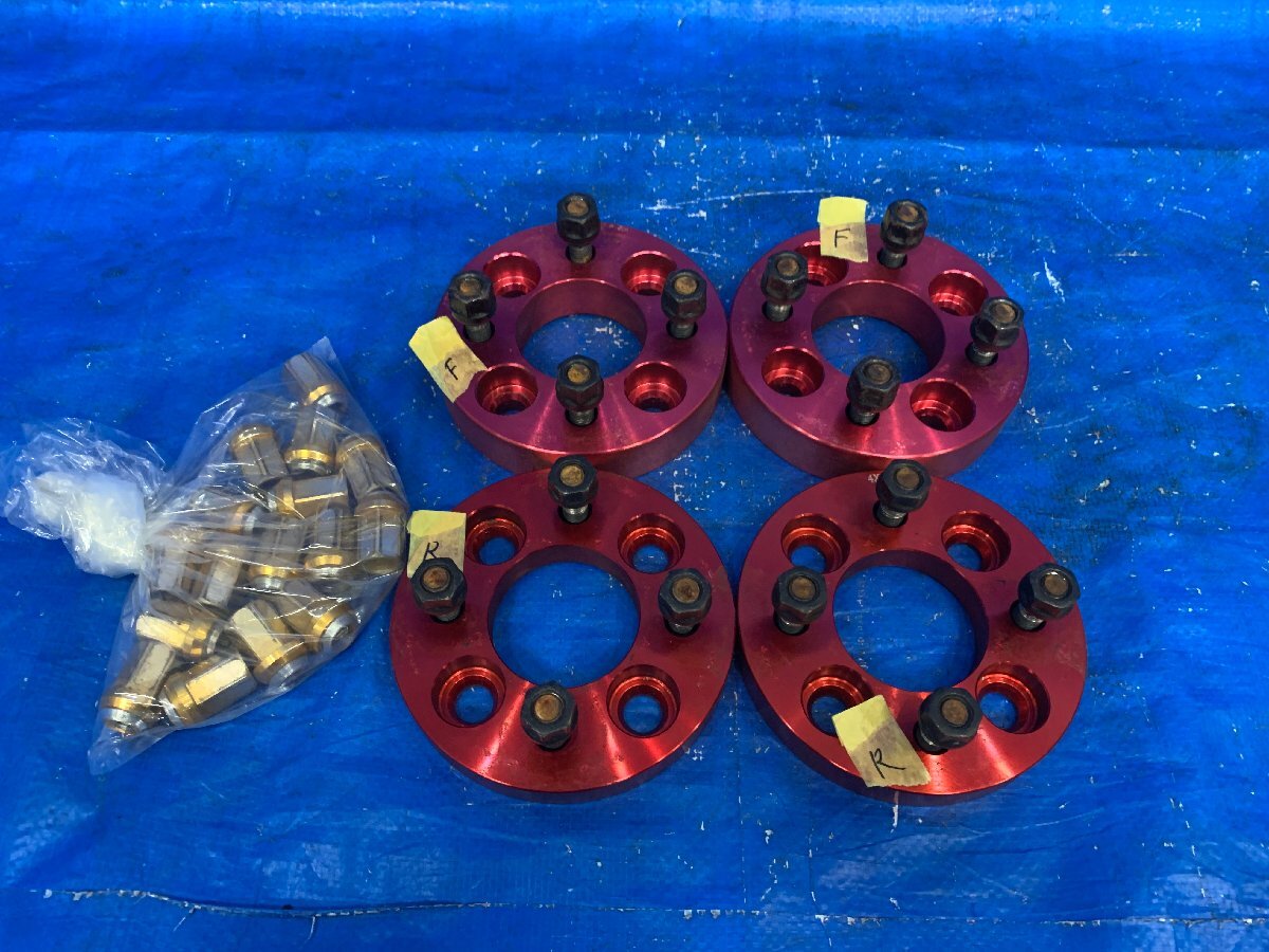 NCP58 プロボックス 社外ホイールスペーサー4枚 ナット付 レッド F/30㎜ R/20㎜ PCD100 4穴 棚 18E7 年式 H15/10 700548拍卖