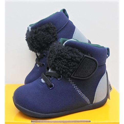 ムーンスター★大きな履き口!ベビー ブーツ 【 抗菌 防臭】 MS B122ネイビー13.5センチEE拍卖