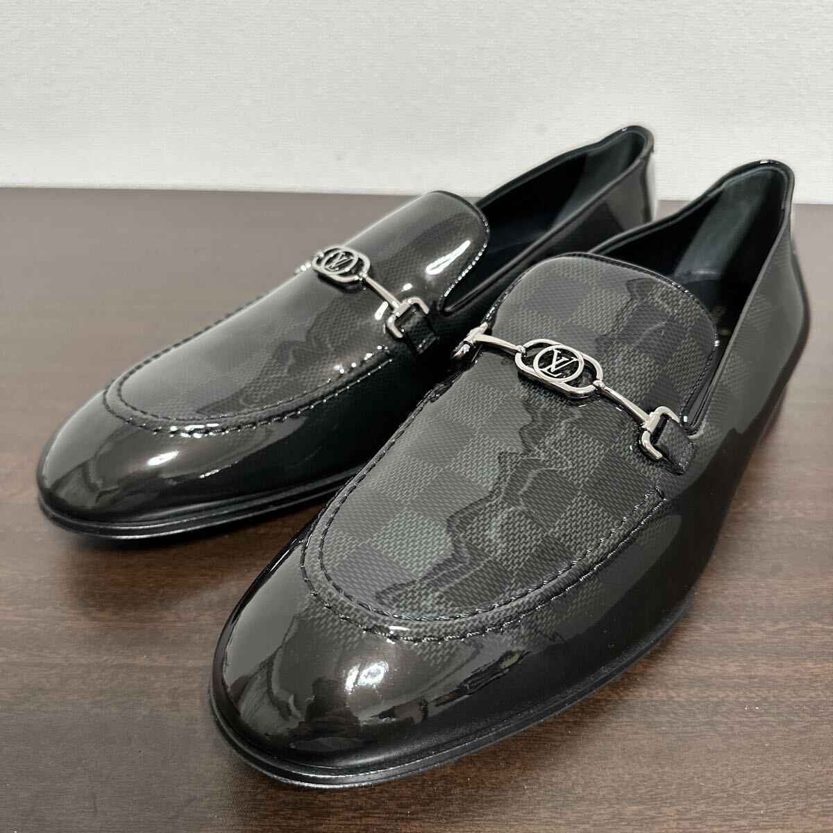【未使用品】LOUIS VUITTON ルイヴィトン LVクラブライン ダミエ ローファー ドライビングシューズ size 9 メンズ拍卖