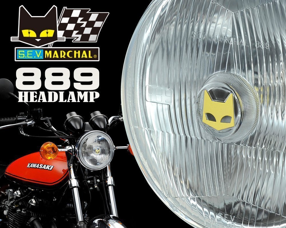 マーシャル ヘッドランプ 889 クリアーレンズ ユニット 180Φ カワサキ KAWASAKI バイクカスタムの定番 8002拍卖