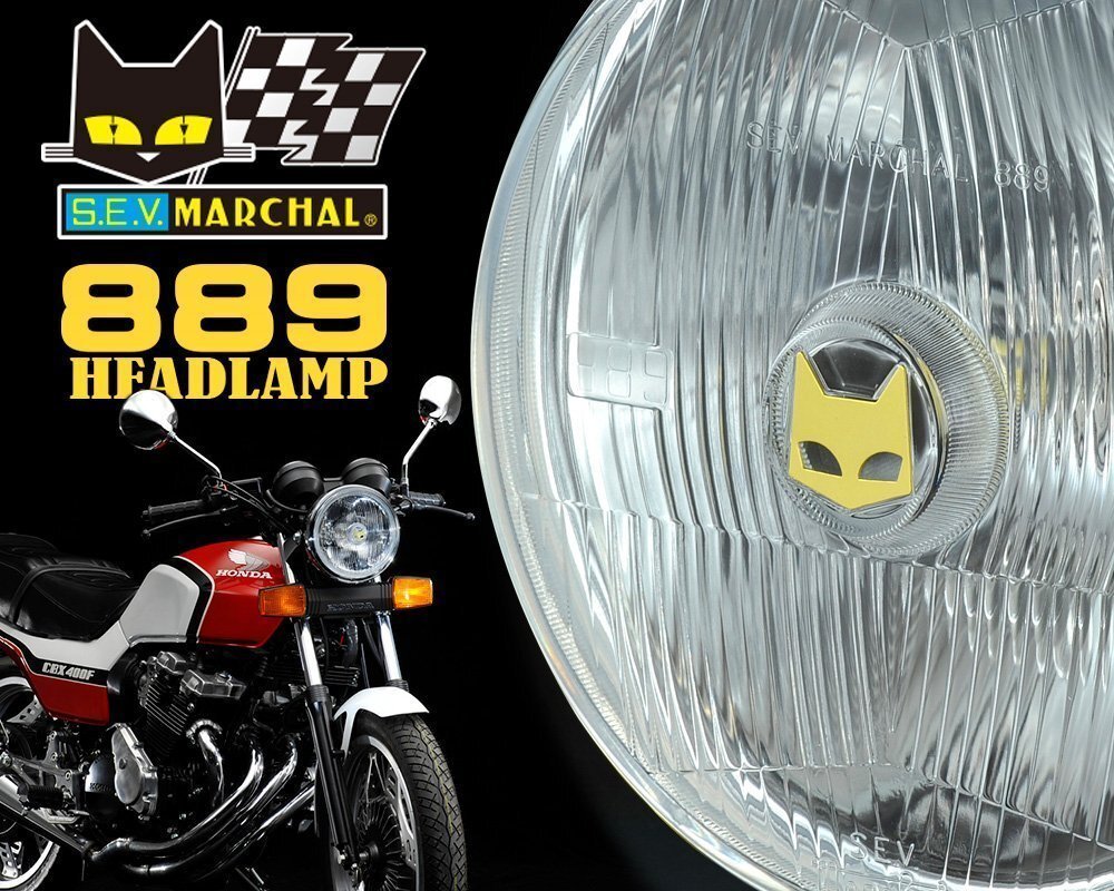 マーシャル ヘッドランプ 889 クリアーレンズ ユニット 180Φ ホンダ HONDA バイクカスタムの定番 8002拍卖