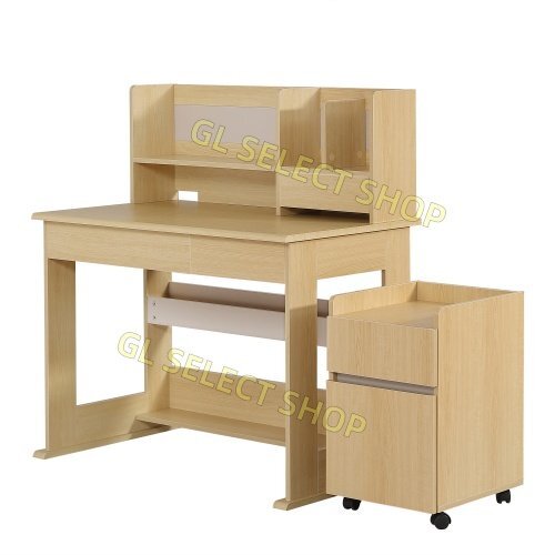 【デスクのみ・いすなし】学習机 ジュニアパソコンデスク 子ども 木製 ブックシェルフ付き 机 キャスター付き 子供 かわいい拍卖