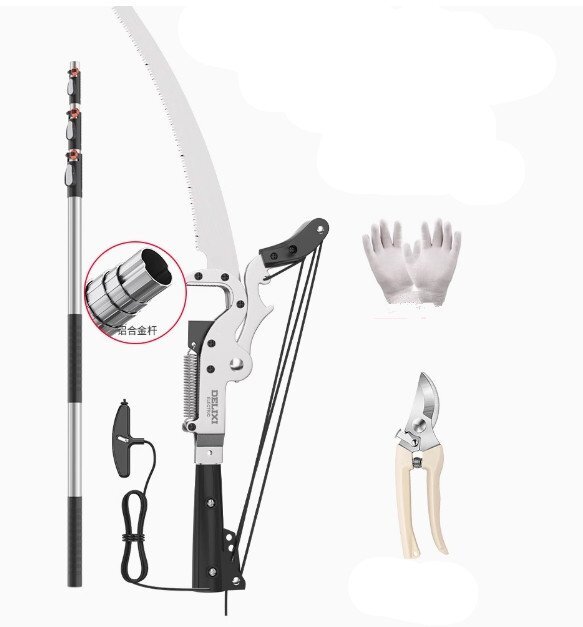 高枝切りバサミ 鋸付き 伸縮 高枝切り鋏 剪定ばさみ 強力 コンパクト 加長形 ガーデニング用品 枝切りはさみ 高所剪定バサミ 5m 鋼のナイフ拍卖