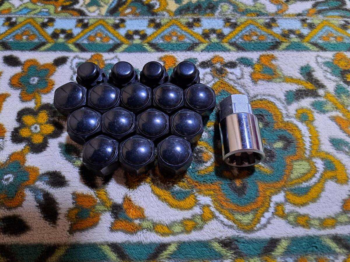 トヨタ・ダイハツ等 M12×P1.5 4H用ブラックホイールナット/ロックナット 16個セットused拍卖