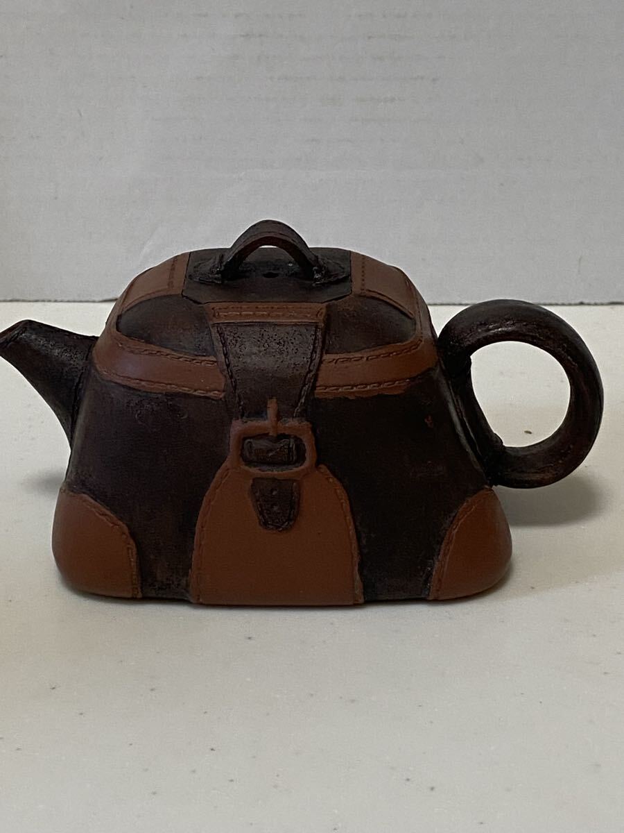 中国美術 宜興 急須紫砂皮革美壺 茶壷 旧家蔵出拍卖