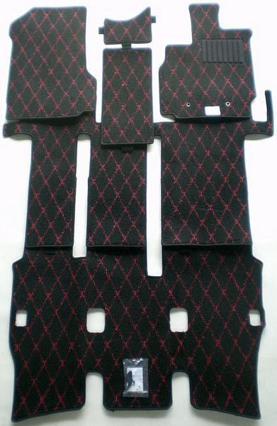 トヨタ ノア 70系 75系 専用 新品 フロアマット ダイヤ柄 黒×赤拍卖