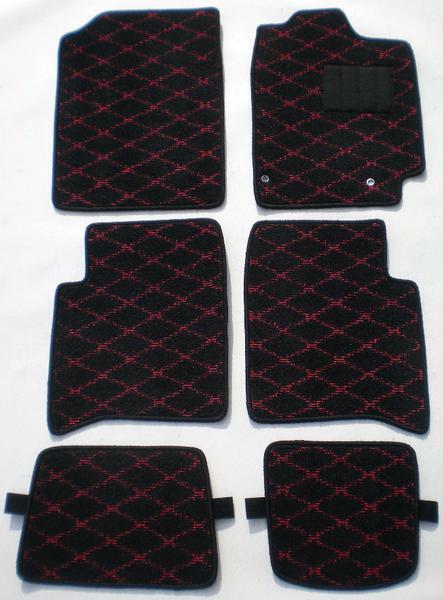 トヨタ bB 20系 30系 専用 新品 フロアマット ダイヤ柄 黒×赤拍卖