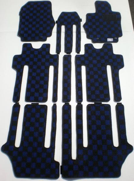 日産 セレナ C26系 専用 フロアマット カーマット 黒青チェック拍卖