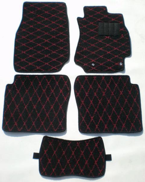 トヨタ マークⅡ 100系 専用 新品 フロアマット ダイヤ柄 黒×赤拍卖