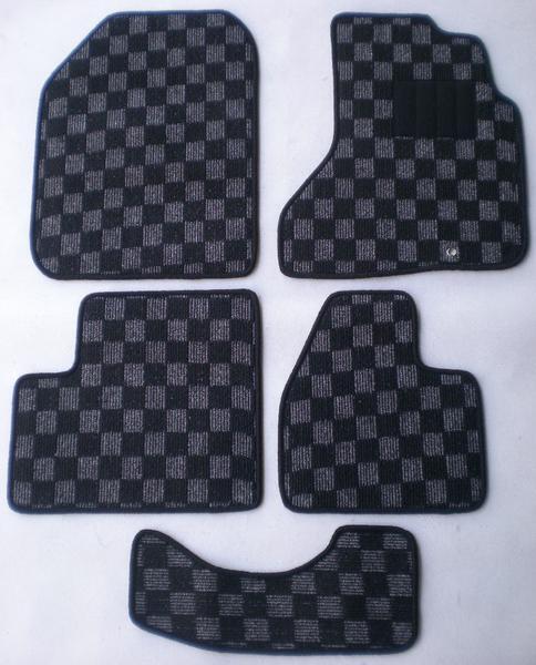 日産 ラシーン 専用 フロアマット カーマット チェック 黒×グレ拍卖