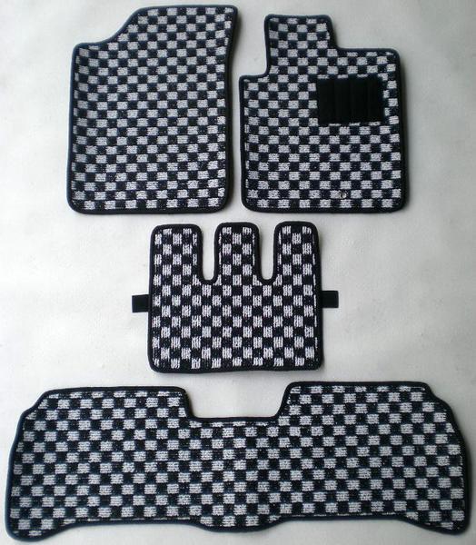 ダイハツ ムーヴ コラム L150S 専用 フロアマット チェック 白黒拍卖