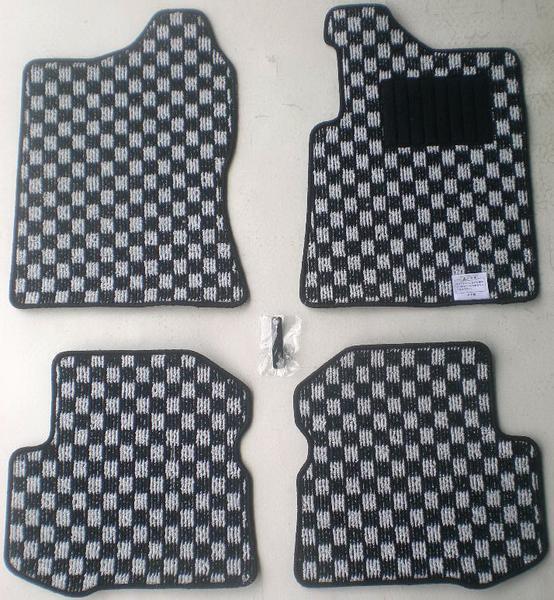 スズキ ジムニー JB23W 専用 新品 フロアマット チェック 白×黒拍卖