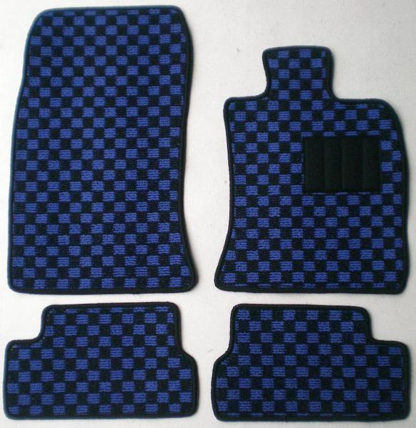 MINI ミニクーパー R56 専用 新品 フロアマット 青黒 チェック拍卖
