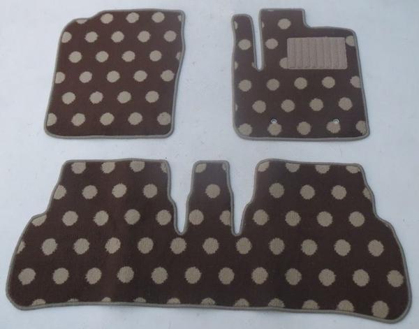 スバル ステラ LA100F 2WD用フロアマット水玉 茶色 ドット拍卖