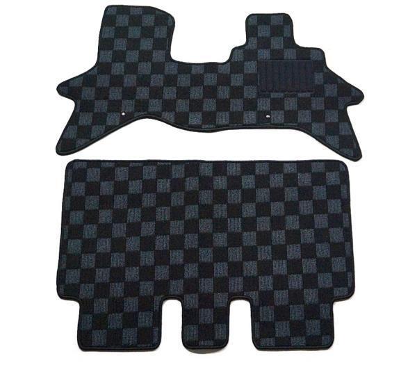 スズキ エブリイワゴン DA17W 専用 フロアマット チェック黒×灰拍卖