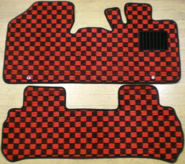 スズキ ワゴンR MH23S 新品 フロアマット 黒×赤 チェック柄!拍卖