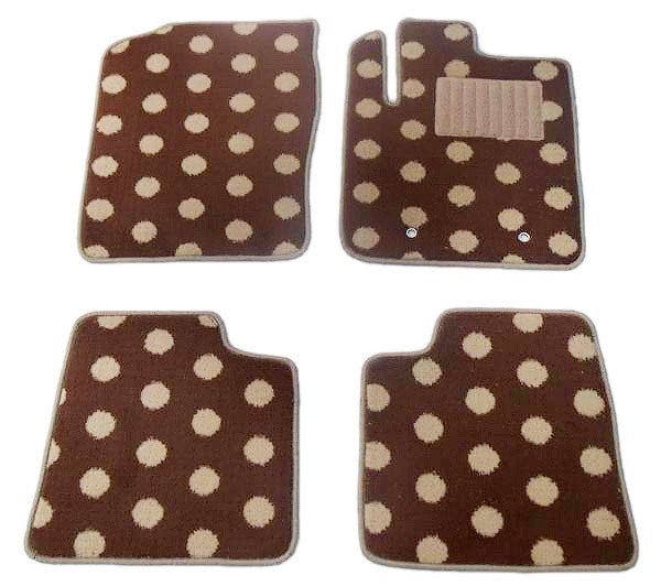 ダイハツ ミライースLA300S 2WD用フロアマット水玉 茶色 ドット拍卖