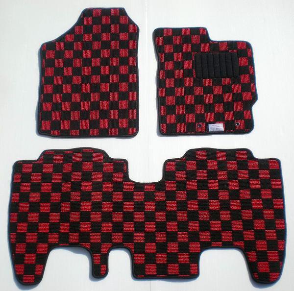 スバル トレジア 120系 フロアマット カーマット 黒赤チェック拍卖