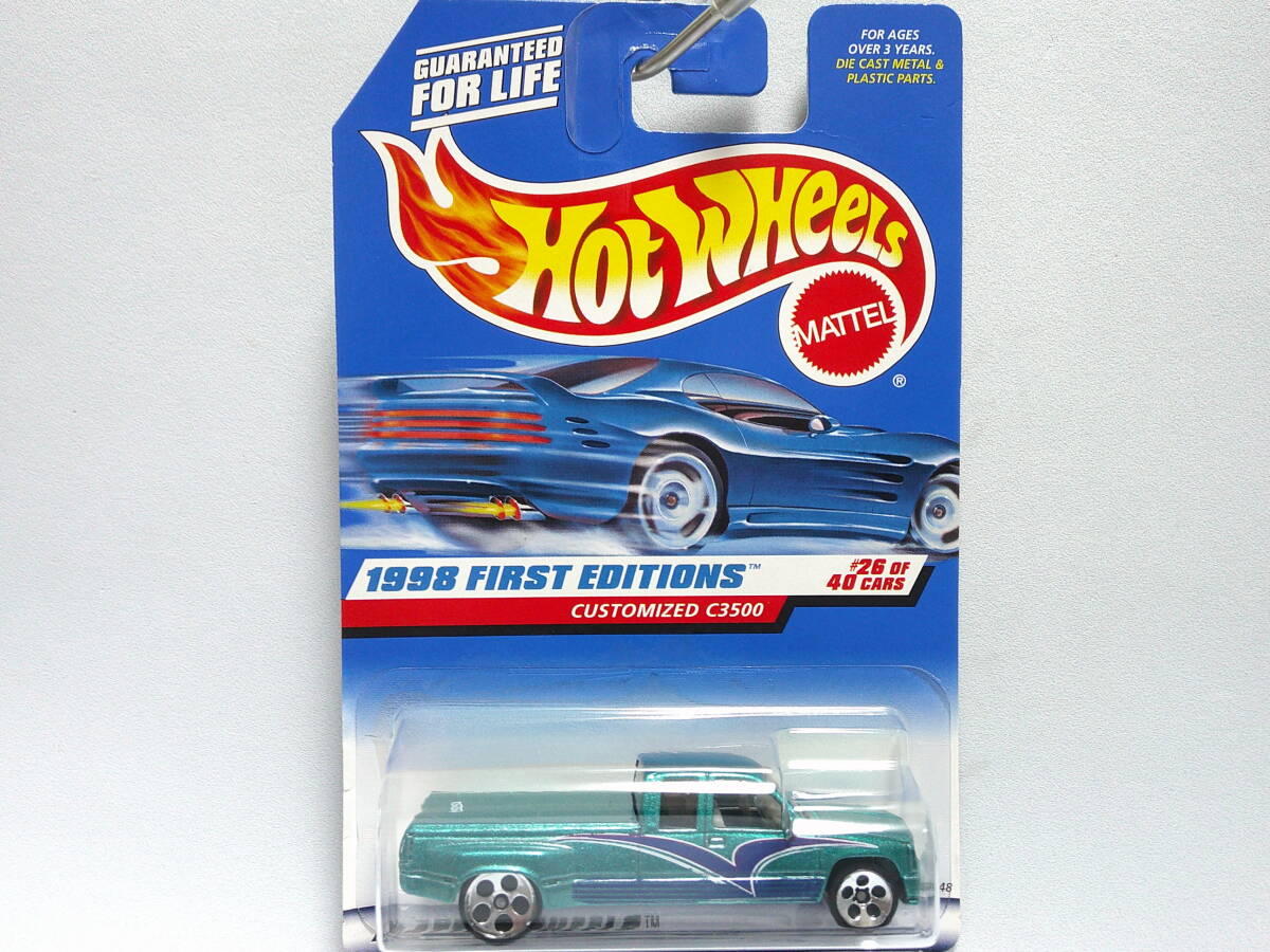ホットウィール (青緑) シボレー カスタマイズド C3500 <未開封> Hot Wheels '98 ファースト エディション拍卖