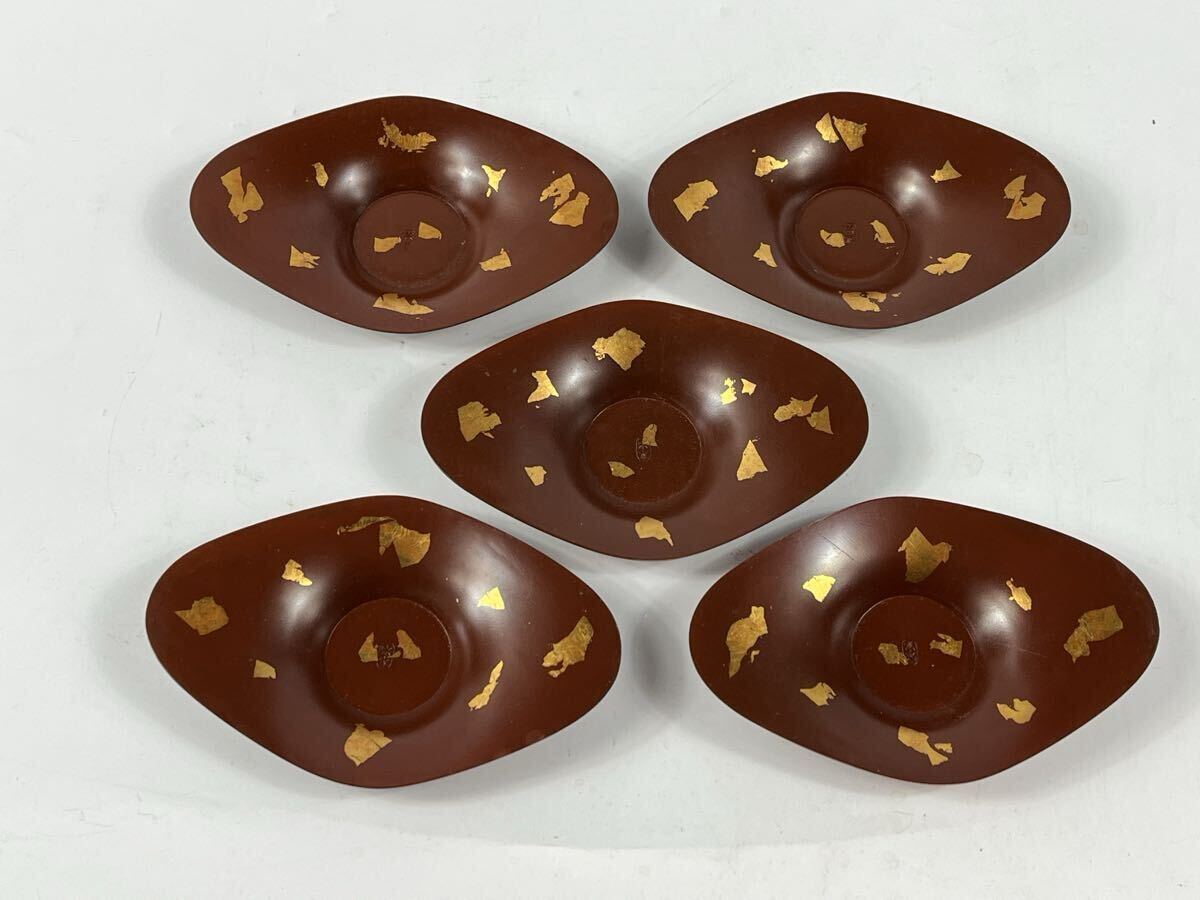金属製 茶托 銅製 金箔張り 在銘 宗家 5客 セット 茶道具 煎茶道具【博圓】径11cm拍卖