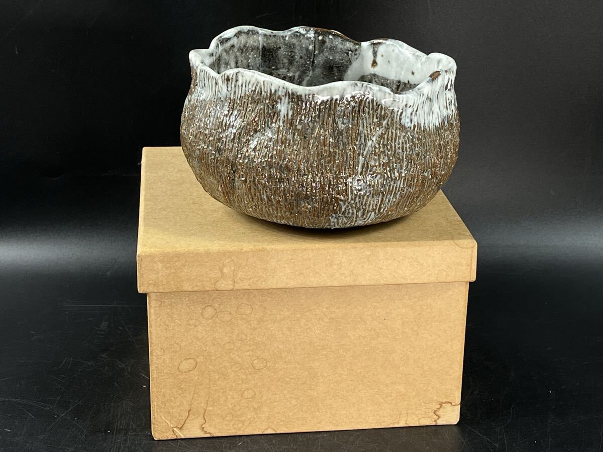 茶碗 茶道具 窯変 抹茶碗 高温焼成 在銘 ◯ 手作り 民藝 アンティーク【博圓】径12.7cm拍卖